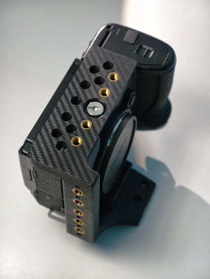 3D-Print Cage for LUMIX S5II/S5IIX/G9II Arca-Swiss base, NATO rails, 1/4" Threaded inserts