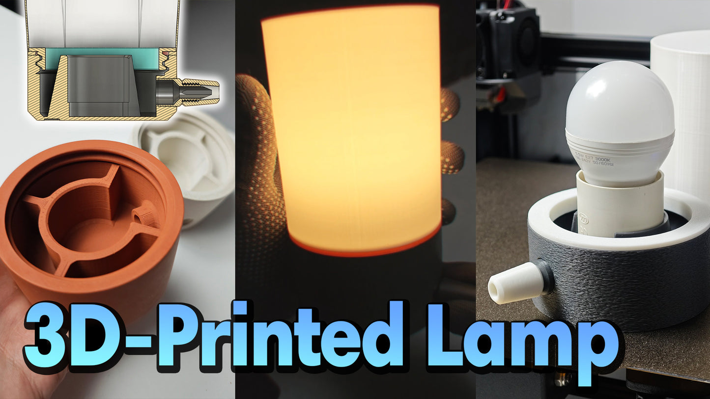 STL Table lamp with Shade. 3D-printed Customizable Home Lighting. E27 socket